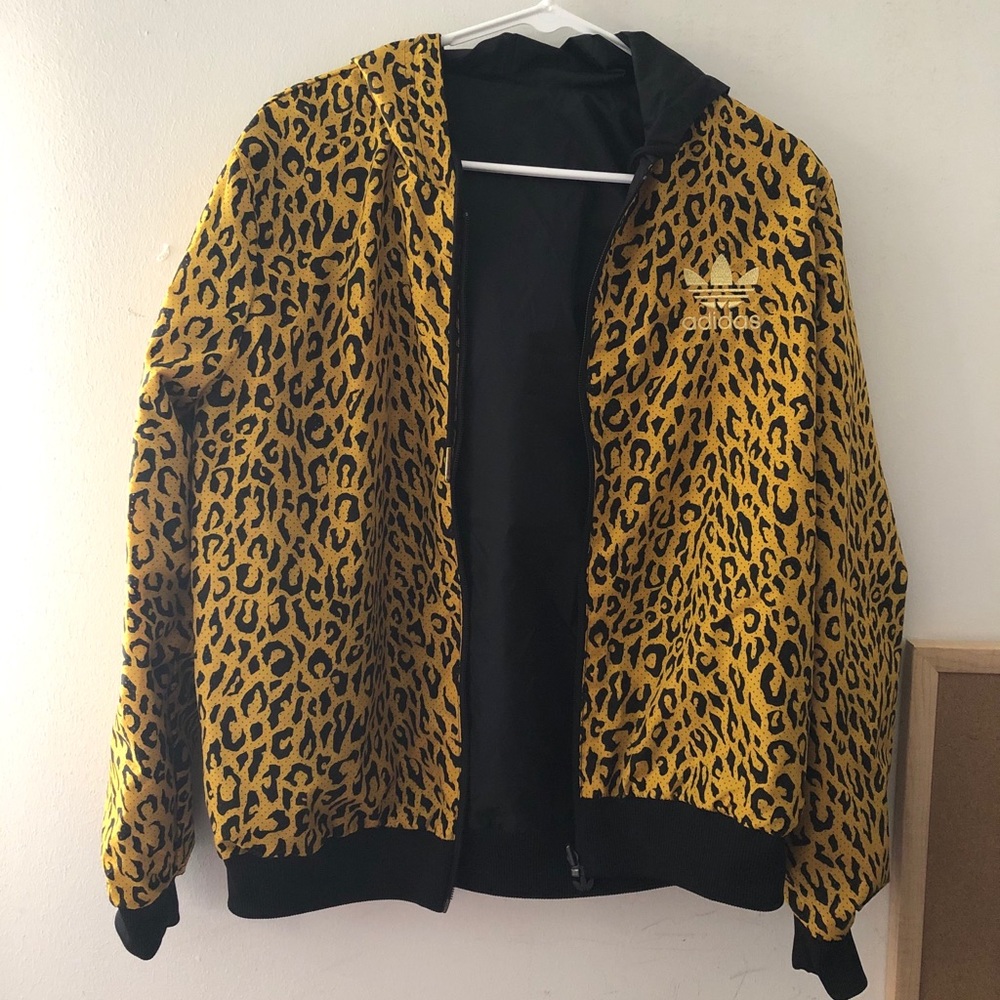adidas : RARE reversible printed zip up hoodie (L)